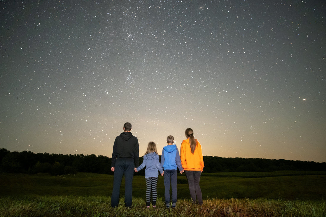 Family Looking at Night Sky