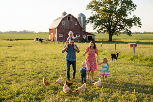 Family on a farm