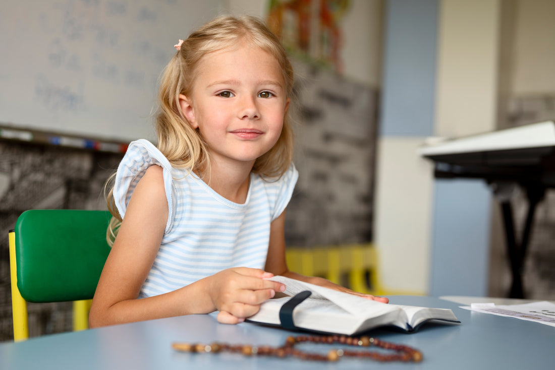 girl learning german