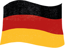 A graphic representation of the German flag, featuring black, red, and yellow horizontal stripes.